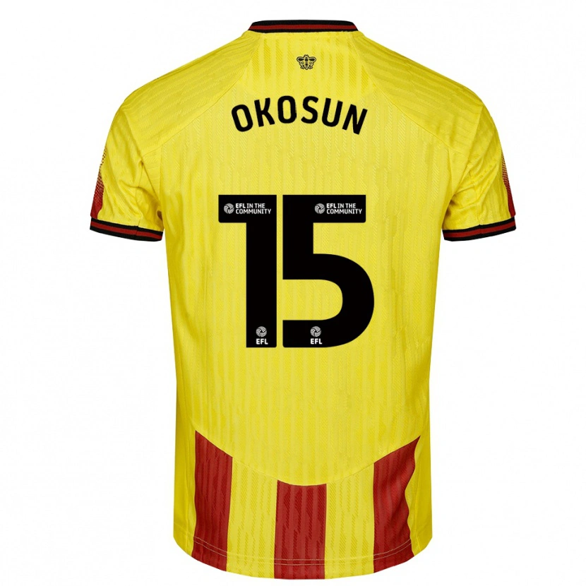 Danxen Kinderen Nickson Okosun #15 Geel Rood Thuisshirt Thuistenue 2025/26 T-Shirt België