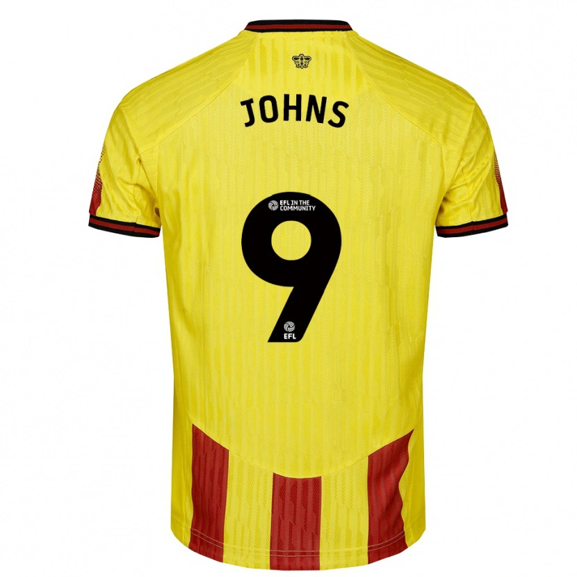 Danxen Kinderen Carly Johns #9 Geel Rood Thuisshirt Thuistenue 2025/26 T-Shirt België