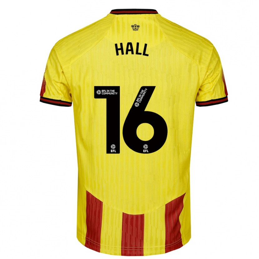 Danxen Kinderen Clarabella Hall #16 Geel Rood Thuisshirt Thuistenue 2025/26 T-Shirt België