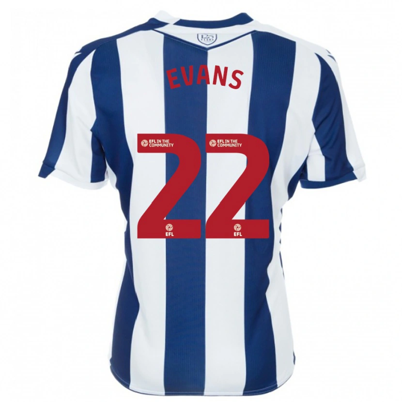 Danxen Kinderen Kate Evans #22 Marine Wit Thuisshirt Thuistenue 2025/26 T-Shirt België