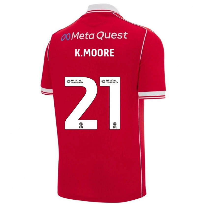 Danxen Kinderen Kieffer Moore #21 Rood Wit Thuisshirt Thuistenue 2025/26 T-Shirt België