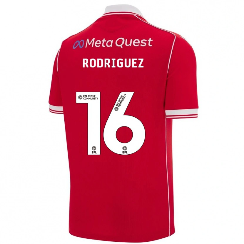Danxen Kinderen Jay Rodríguez #16 Rood Wit Thuisshirt Thuistenue 2025/26 T-Shirt België
