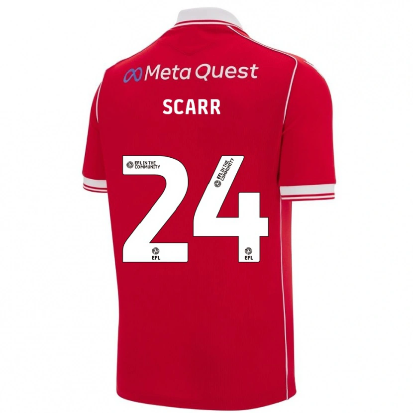 Danxen Kinderen Dan Scarr #24 Rood Wit Thuisshirt Thuistenue 2025/26 T-Shirt België