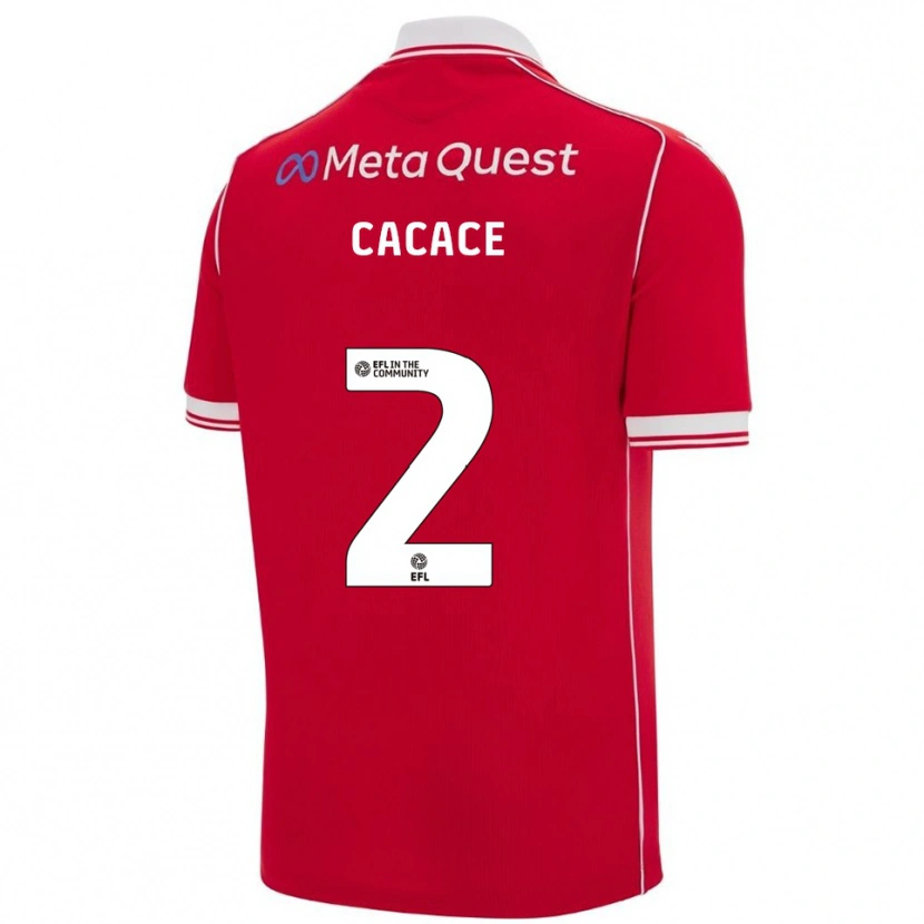 Danxen Kinderen Liberato Cacace #2 Rood Wit Thuisshirt Thuistenue 2025/26 T-Shirt België