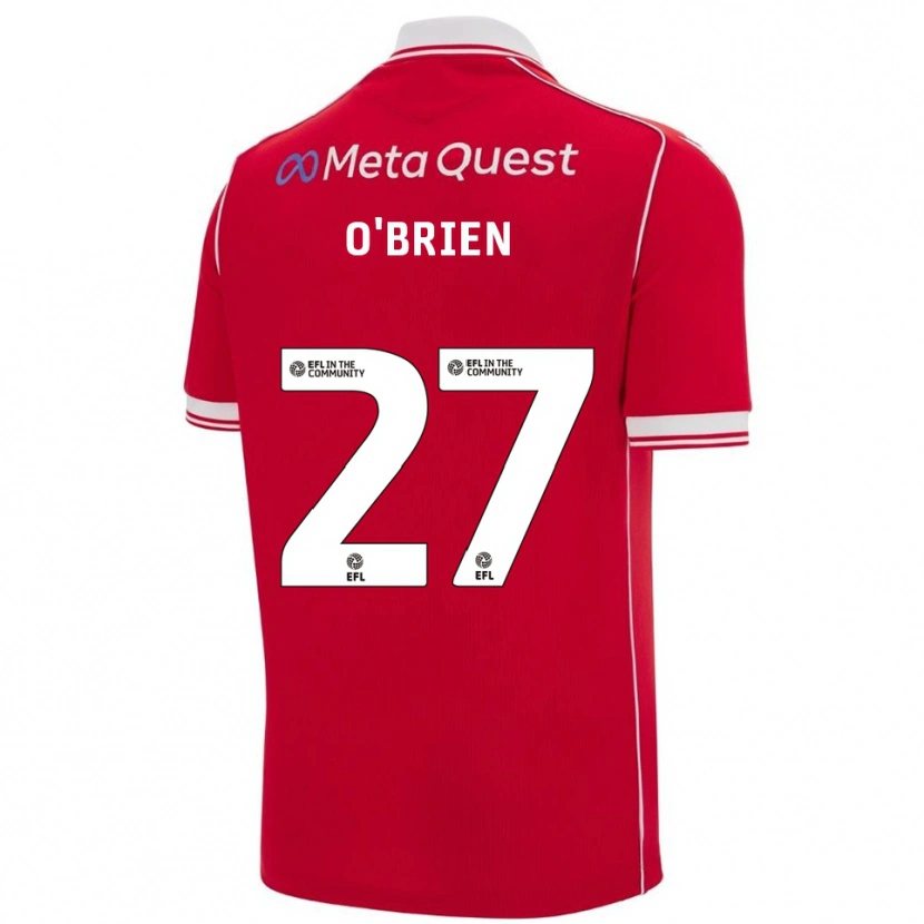 Danxen Kinderen Lewis O'brien #27 Rood Wit Thuisshirt Thuistenue 2025/26 T-Shirt België
