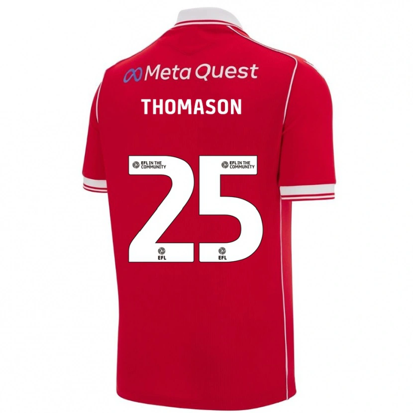 Danxen Kinderen George Thomason #25 Rood Wit Thuisshirt Thuistenue 2025/26 T-Shirt België