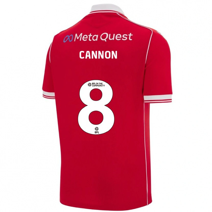 Danxen Kinderen Andy Cannon #8 Rood Wit Thuisshirt Thuistenue 2025/26 T-Shirt België