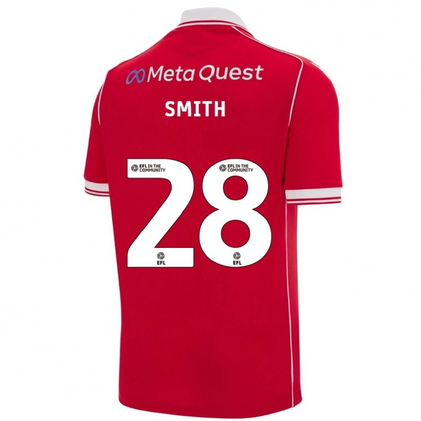 Danxen Kinderen Sam Smith #28 Rood Wit Thuisshirt Thuistenue 2025/26 T-Shirt België