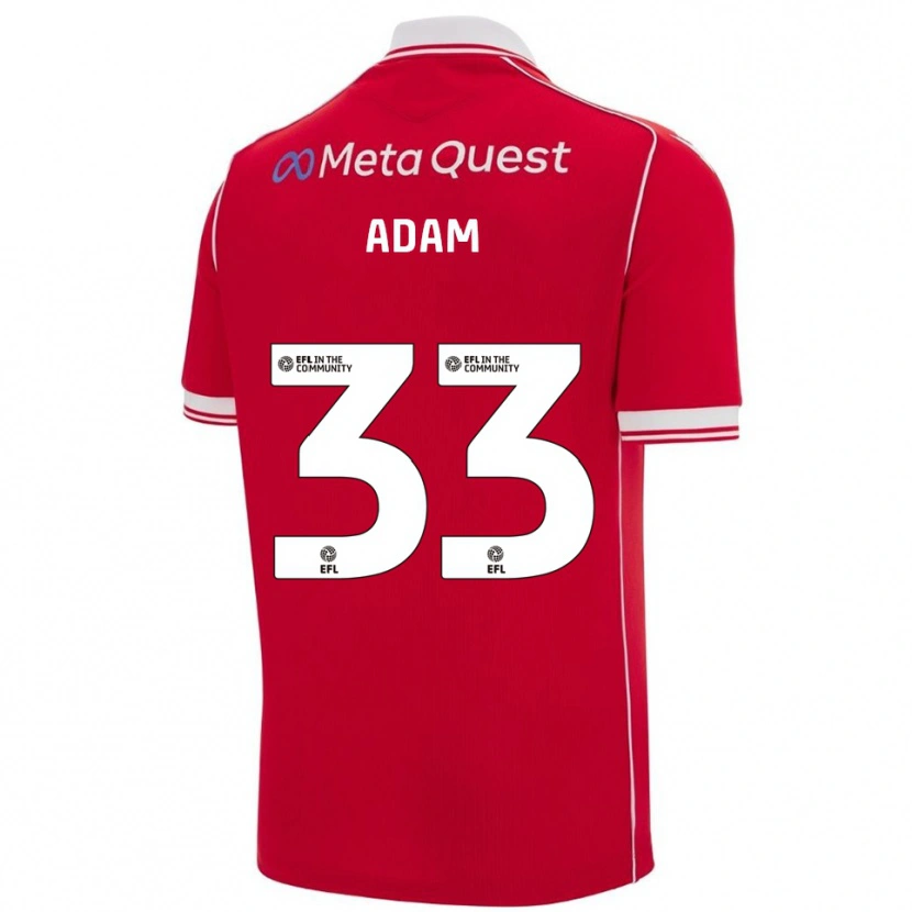 Danxen Kinderen Josh Adam #33 Rood Wit Thuisshirt Thuistenue 2025/26 T-Shirt België