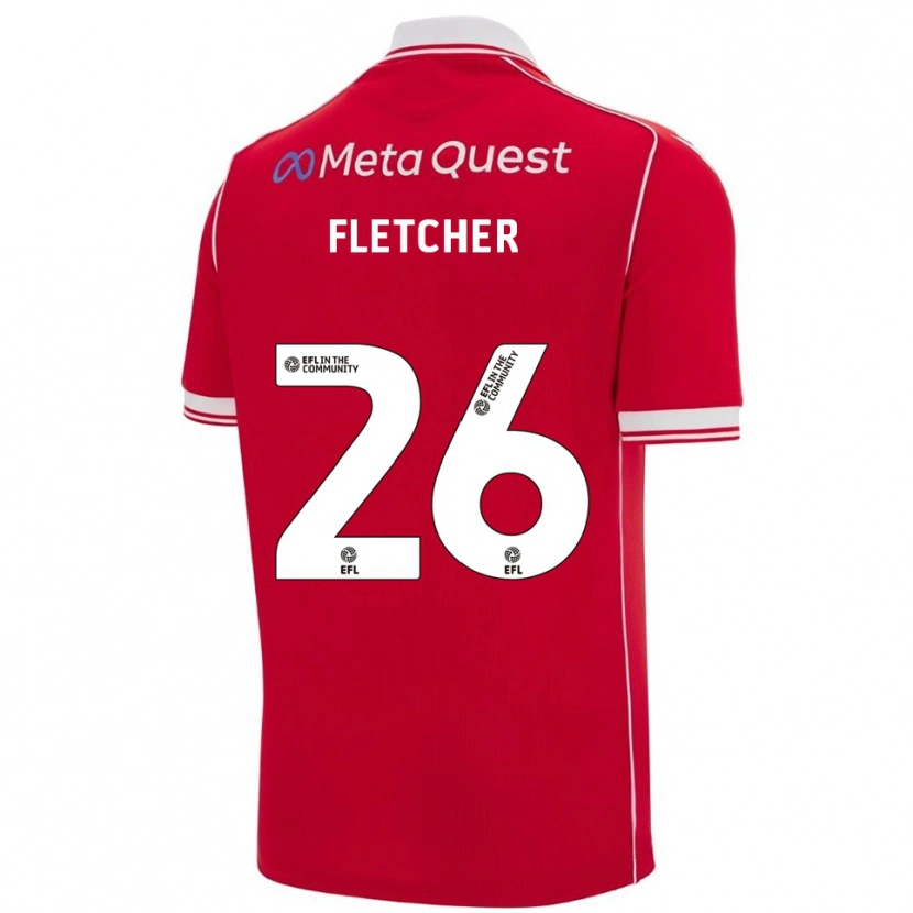 Danxen Kinderen Steven Fletcher #26 Rood Wit Thuisshirt Thuistenue 2025/26 T-Shirt België