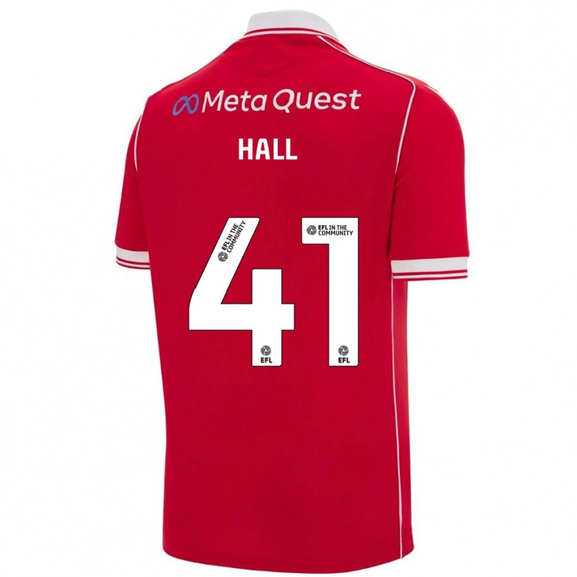Danxen Kinderen Liam Hall #41 Rood Wit Thuisshirt Thuistenue 2025/26 T-Shirt België