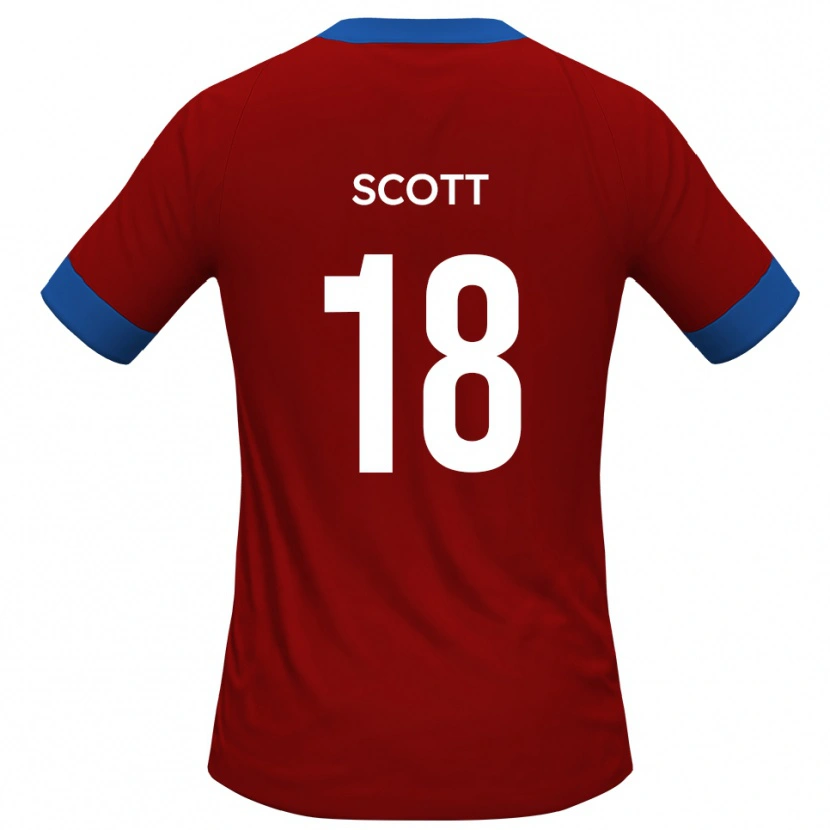 Danxen Kinderen Oliver Scott #18 Rood Blauw Thuisshirt Thuistenue 2025/26 T-Shirt België