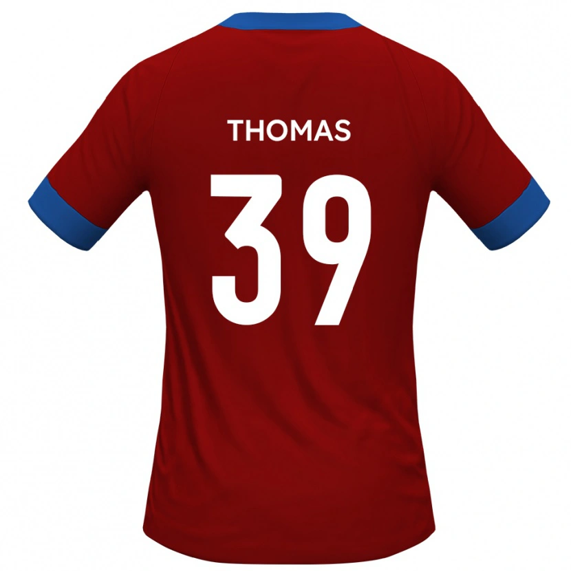Danxen Kinderen Kwame Thomas #39 Rood Blauw Thuisshirt Thuistenue 2025/26 T-Shirt België