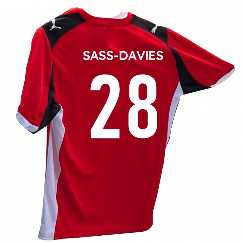 Danxen Kinderen Billy Sass-Davies #28 Rood Wit Thuisshirt Thuistenue 2025/26 T-Shirt België