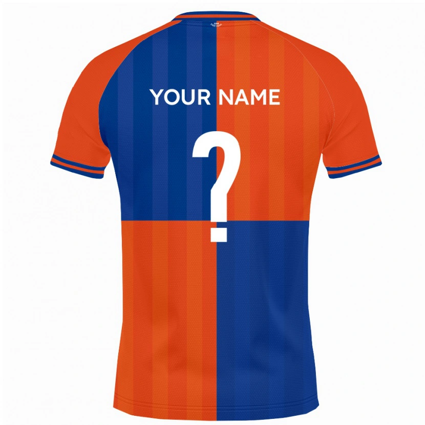 Danxen Kinderen Uw Naam #0 Oranje Koningsblauw Thuisshirt Thuistenue 2025/26 T-Shirt België
