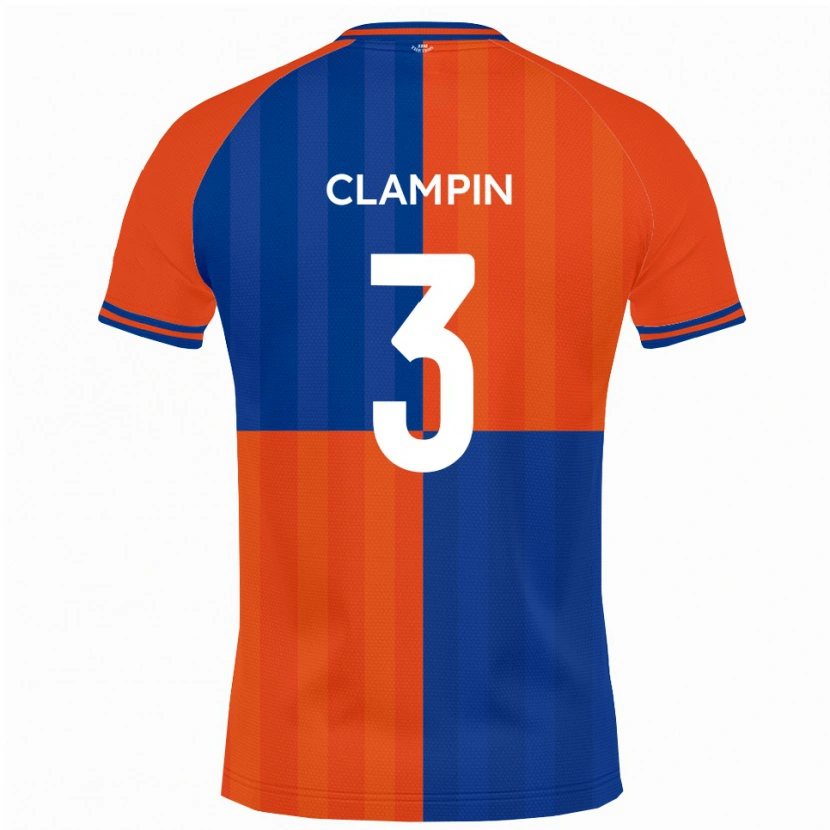 Danxen Kinderen Ryan Clampin #3 Oranje Koningsblauw Thuisshirt Thuistenue 2025/26 T-Shirt België