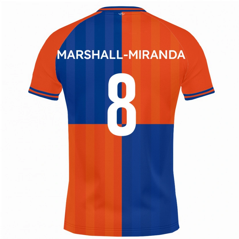 Danxen Kinderen Marley Marshall-Miranda #8 Oranje Koningsblauw Thuisshirt Thuistenue 2025/26 T-Shirt België