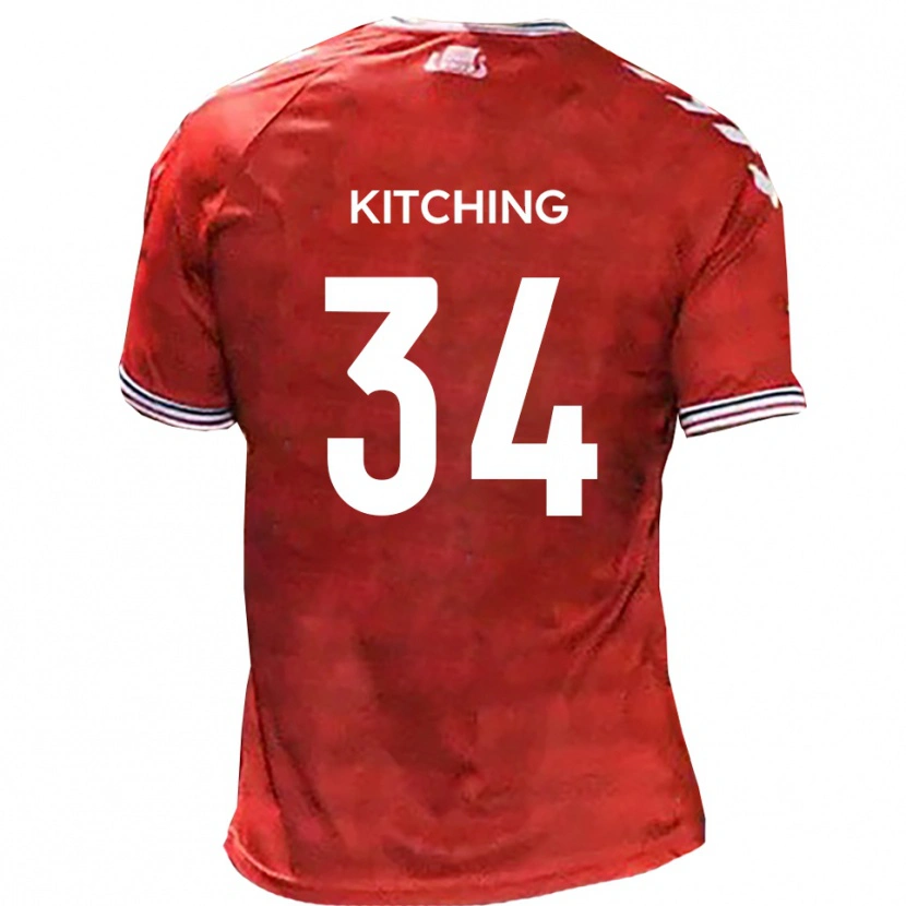 Danxen Kinderen Mark Kitching #34 Rood Wit Thuisshirt Thuistenue 2025/26 T-Shirt België