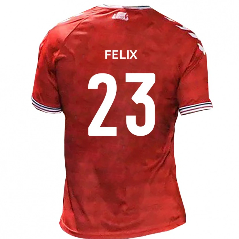 Danxen Kinderen Joe Felix #23 Rood Wit Thuisshirt Thuistenue 2025/26 T-Shirt België