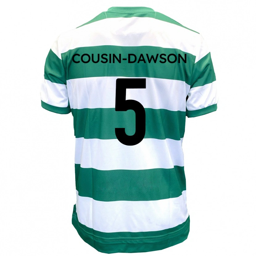 Danxen Kinderen Finn Cousin-Dawson #5 Groen Wit Thuisshirt Thuistenue 2025/26 T-Shirt België