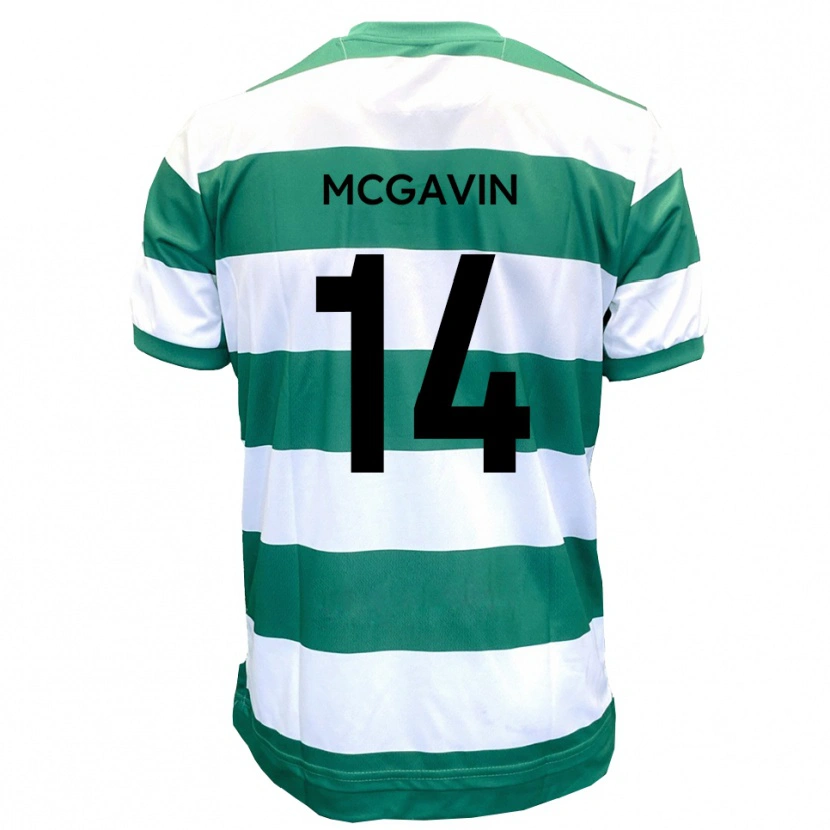 Danxen Kinderen Brett Mcgavin #14 Groen Wit Thuisshirt Thuistenue 2025/26 T-Shirt België