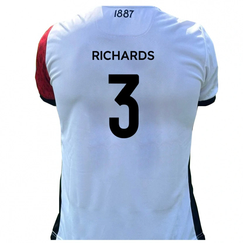 Danxen Kinderen Caleb Richards #3 Rood Wit Thuisshirt Thuistenue 2025/26 T-Shirt België