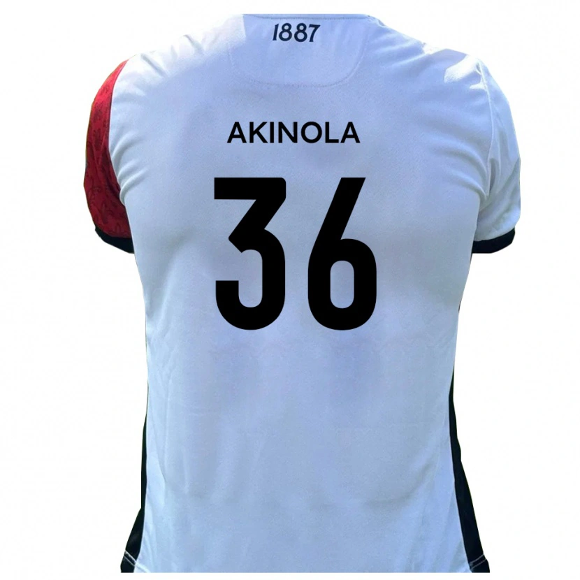 Danxen Kinderen Tim Akinola #36 Rood Wit Thuisshirt Thuistenue 2025/26 T-Shirt België