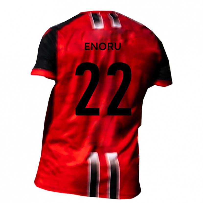 Danxen Kinderen Beck-Ray Enoru #22 Rood Zwart Thuisshirt Thuistenue 2025/26 T-Shirt België