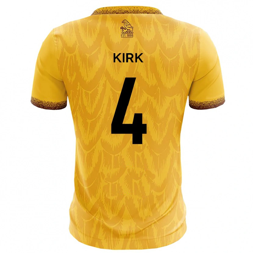 Danxen Kinderen Alex Kirk #4 Geel Bruin Thuisshirt Thuistenue 2025/26 T-Shirt België