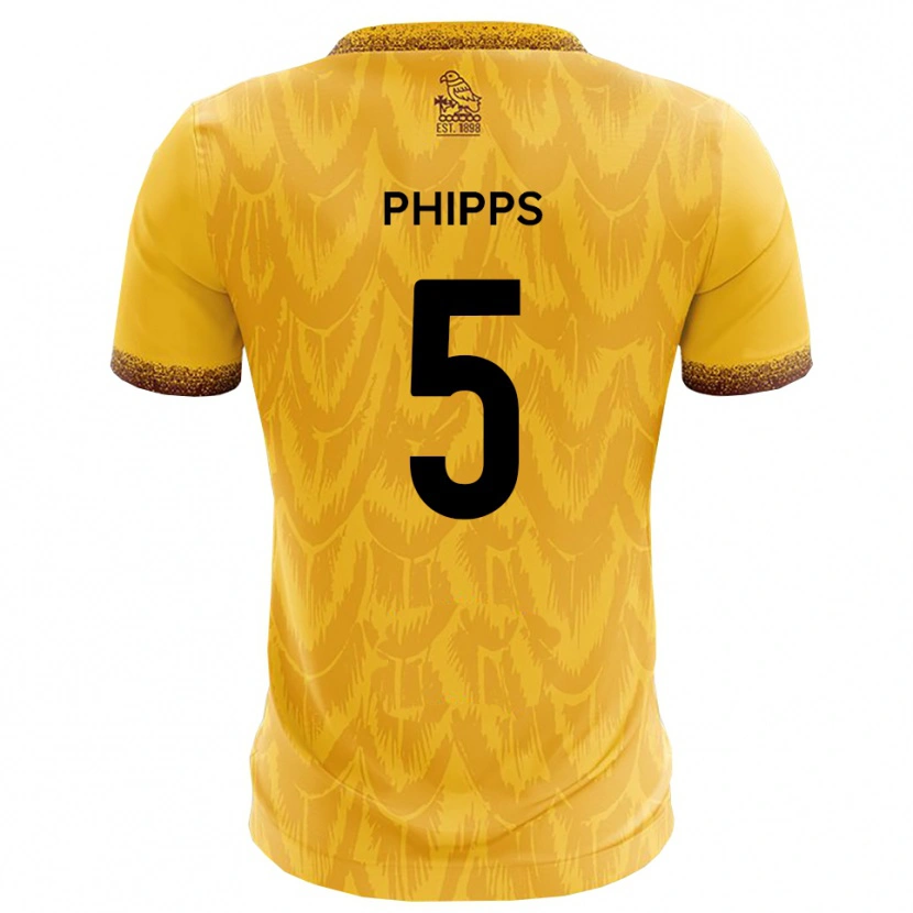 Danxen Kinderen Harry Phipps #5 Geel Bruin Thuisshirt Thuistenue 2025/26 T-Shirt België