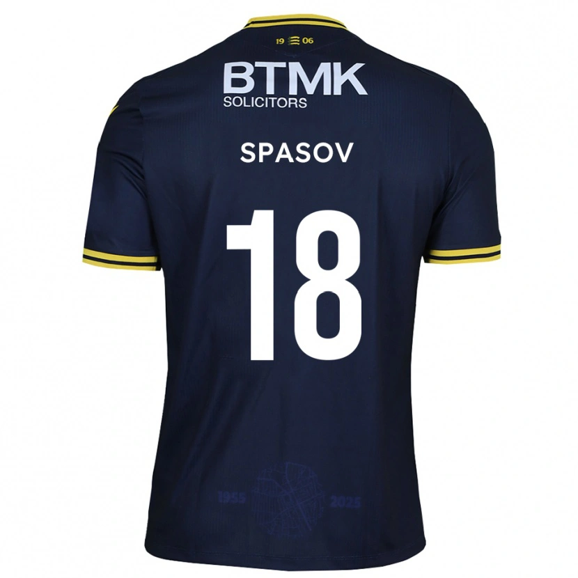 Danxen Kinderen Slavi Spasov #18 Marine Geel Thuisshirt Thuistenue 2025/26 T-Shirt België