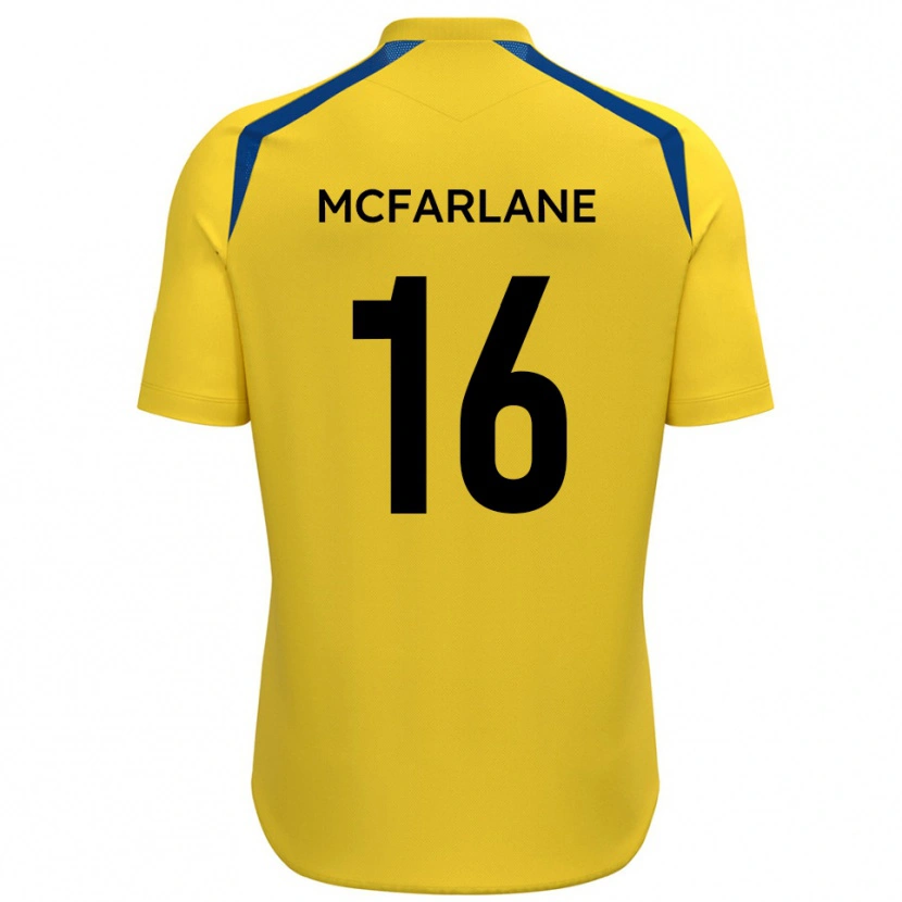 Danxen Kinderen Callum Mcfarlane #16 Geel Blauw Thuisshirt Thuistenue 2025/26 T-Shirt België