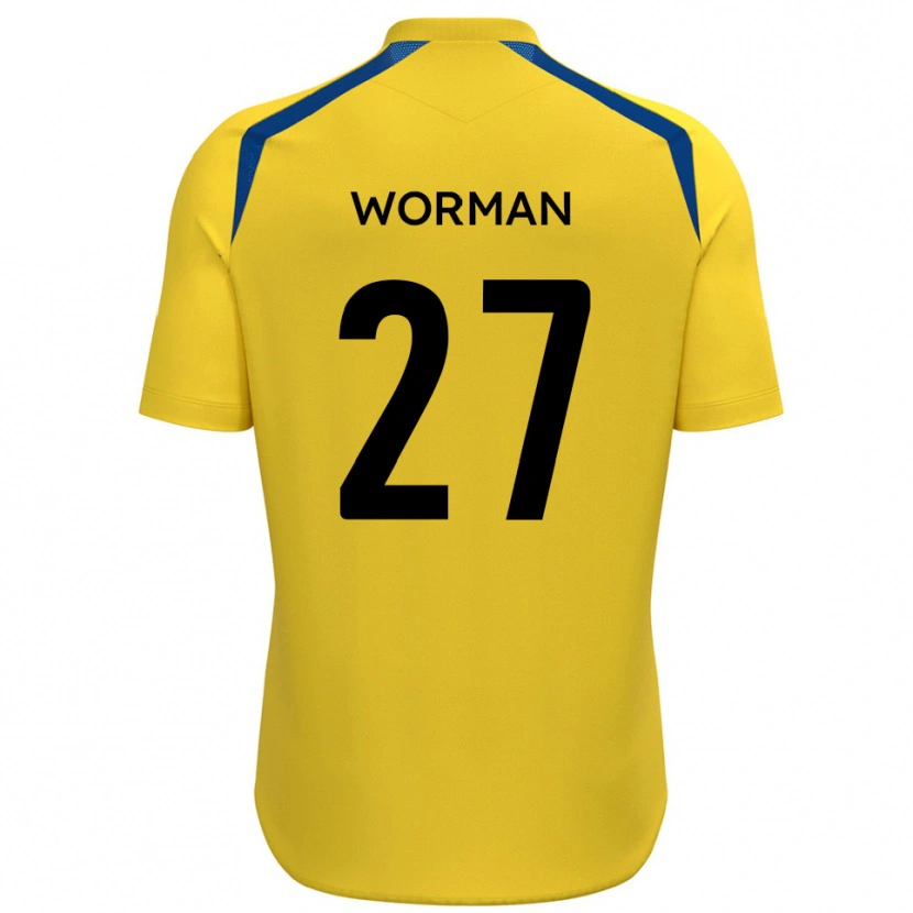 Danxen Kinderen Ben Worman #27 Geel Blauw Thuisshirt Thuistenue 2025/26 T-Shirt België