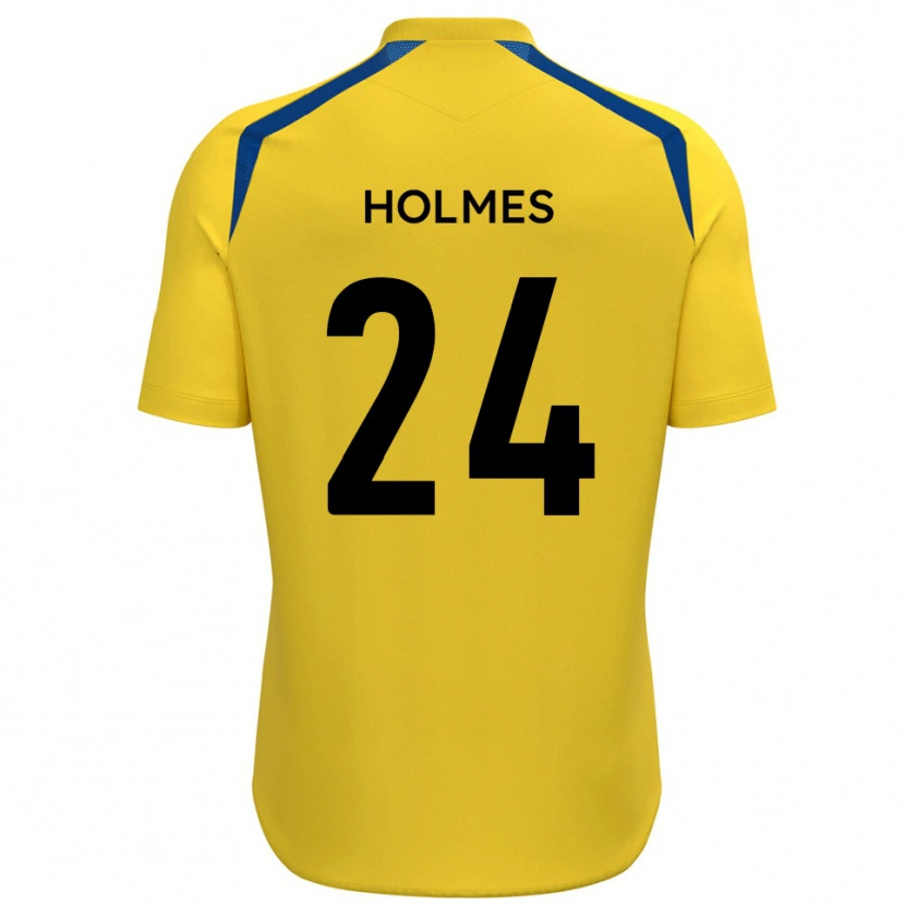 Danxen Kinderen Fin Holmes #24 Geel Blauw Thuisshirt Thuistenue 2025/26 T-Shirt België