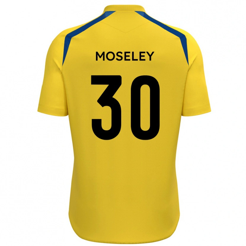 Danxen Kinderen Kyle Moseley #30 Geel Blauw Thuisshirt Thuistenue 2025/26 T-Shirt België