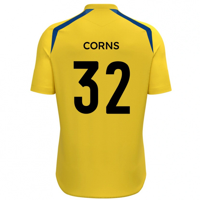 Danxen Kinderen Billy Corns #32 Geel Blauw Thuisshirt Thuistenue 2025/26 T-Shirt België