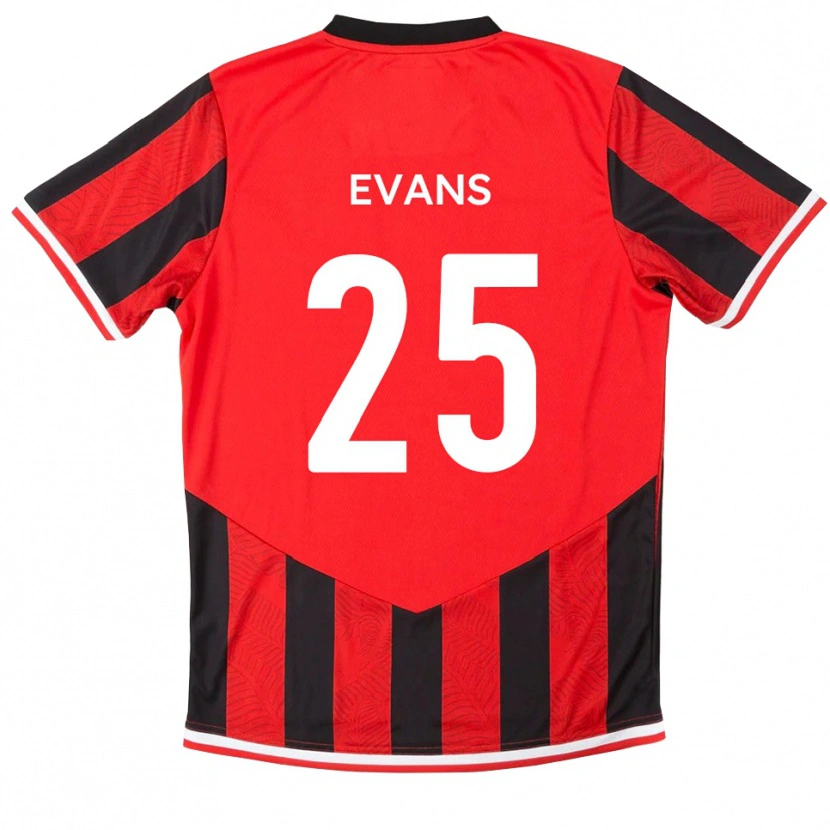 Danxen Kinderen Andy Evans #25 Rood Zwart Thuisshirt Thuistenue 2025/26 T-Shirt België