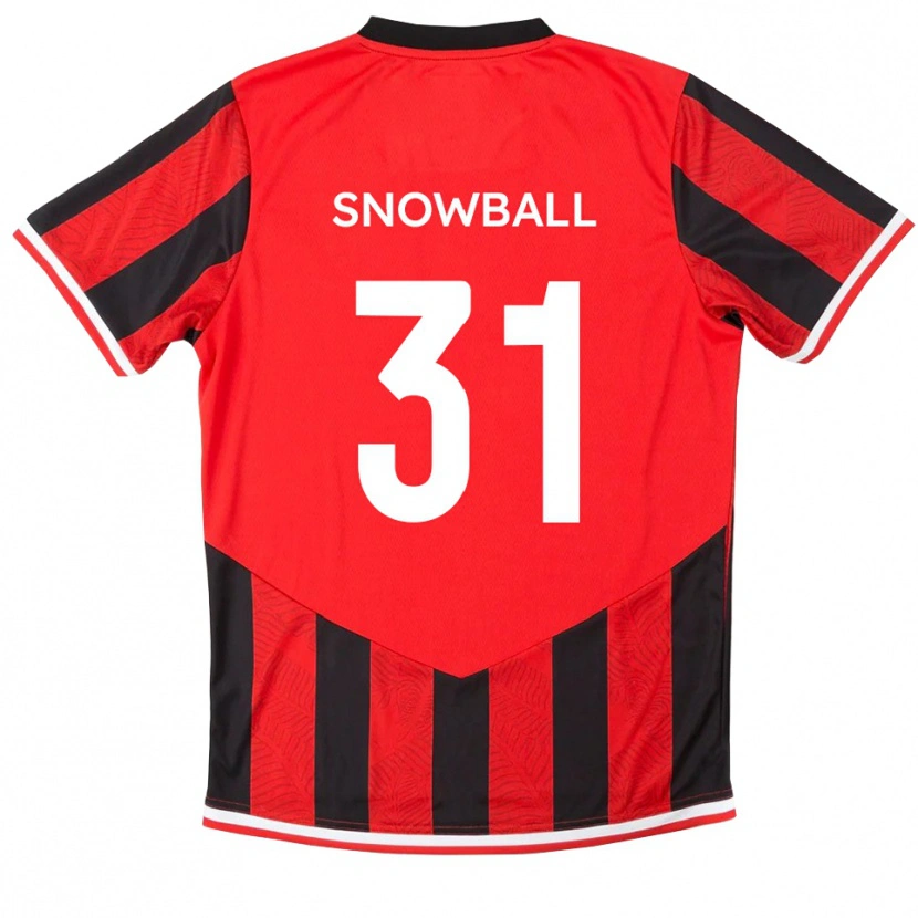 Danxen Kinderen Nathan Snowball #31 Rood Zwart Thuisshirt Thuistenue 2025/26 T-Shirt België