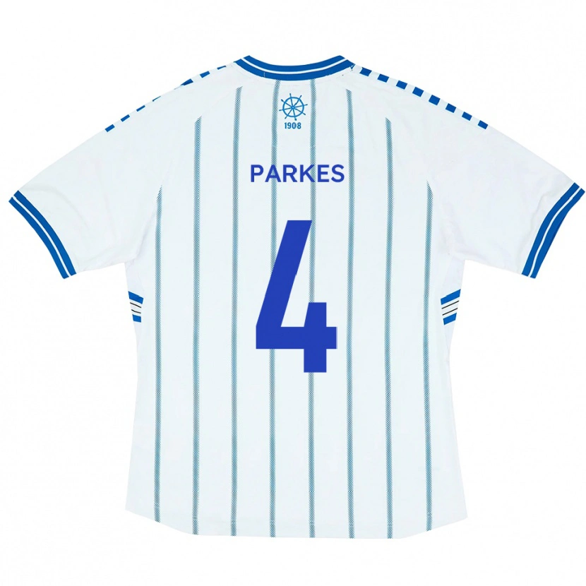 Danxen Kinderen Tom Parkes #4 Wit Blauw Thuisshirt Thuistenue 2025/26 T-Shirt België