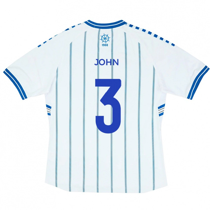 Danxen Kinderen Cameron John #3 Wit Blauw Thuisshirt Thuistenue 2025/26 T-Shirt België
