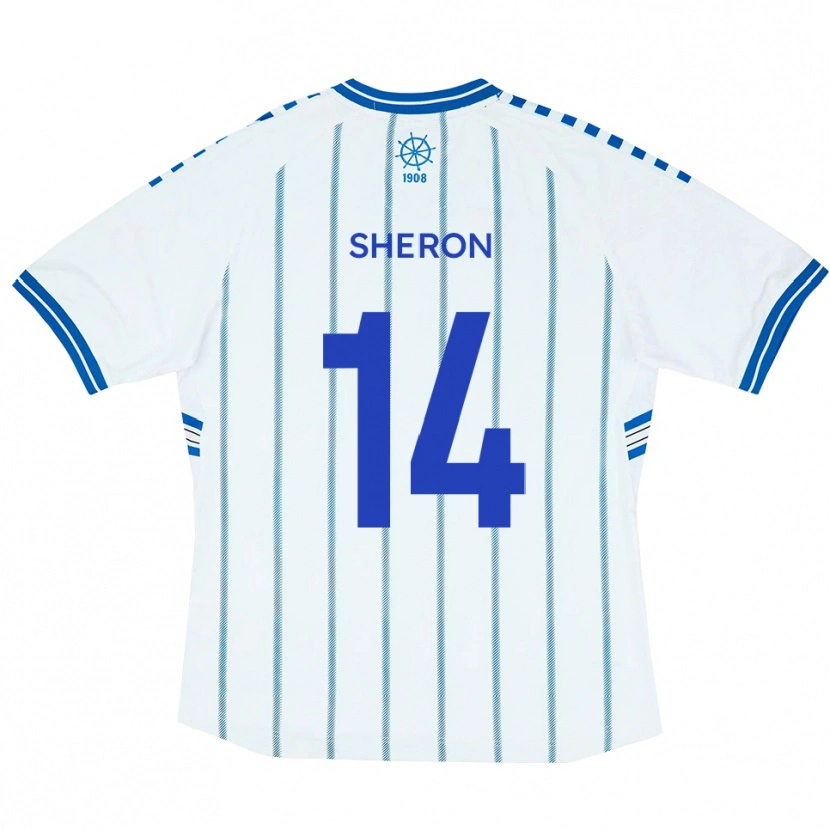 Danxen Kinderen Nathan Sheron #14 Wit Blauw Thuisshirt Thuistenue 2025/26 T-Shirt België