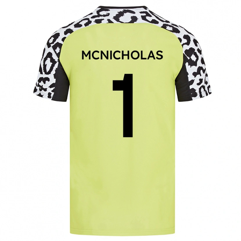 Danxen Kinderen Luke Mcnicholas #1 Fluorescerend Geel Thuisshirt Thuistenue 2025/26 T-Shirt België