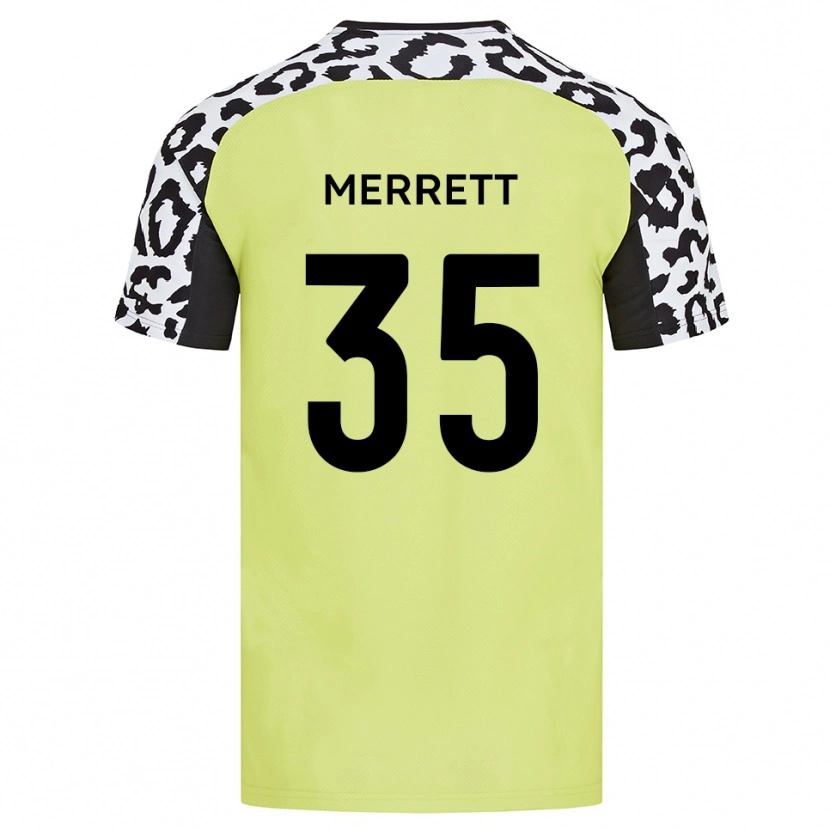 Danxen Kinderen William Merrett #35 Fluorescerend Geel Thuisshirt Thuistenue 2025/26 T-Shirt België
