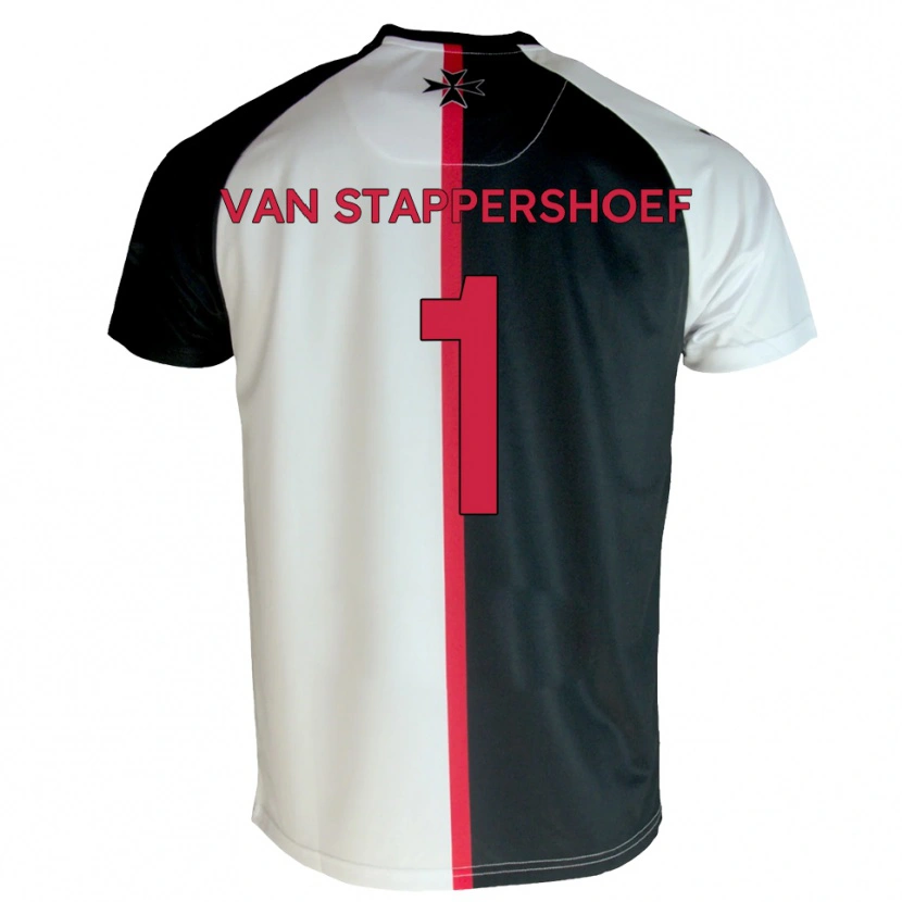 Danxen Kinderen Jordi Van Stappershoef #1 Wit Zwart Thuisshirt Thuistenue 2025/26 T-Shirt België
