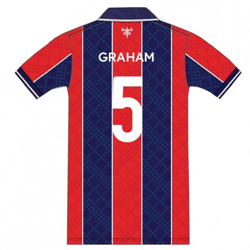Danxen Kinderen Sam Graham #5 Rood Marine Thuisshirt Thuistenue 2025/26 T-Shirt België