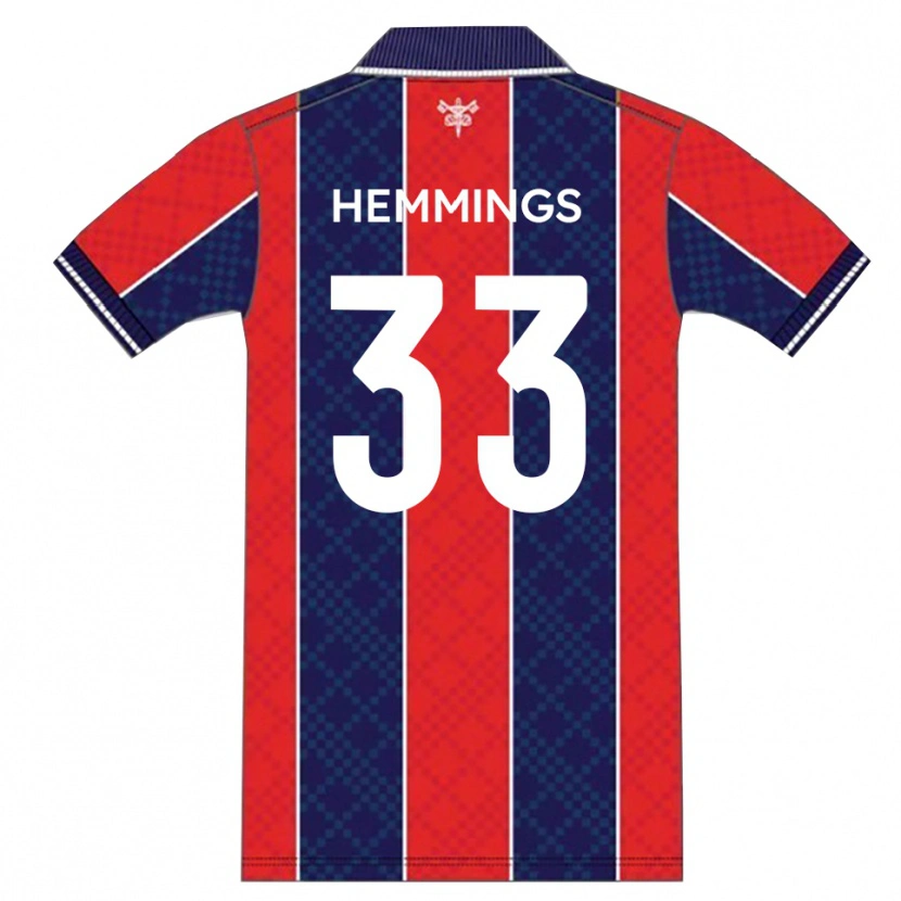 Danxen Kinderen Ashley Hemmings #33 Rood Marine Thuisshirt Thuistenue 2025/26 T-Shirt België