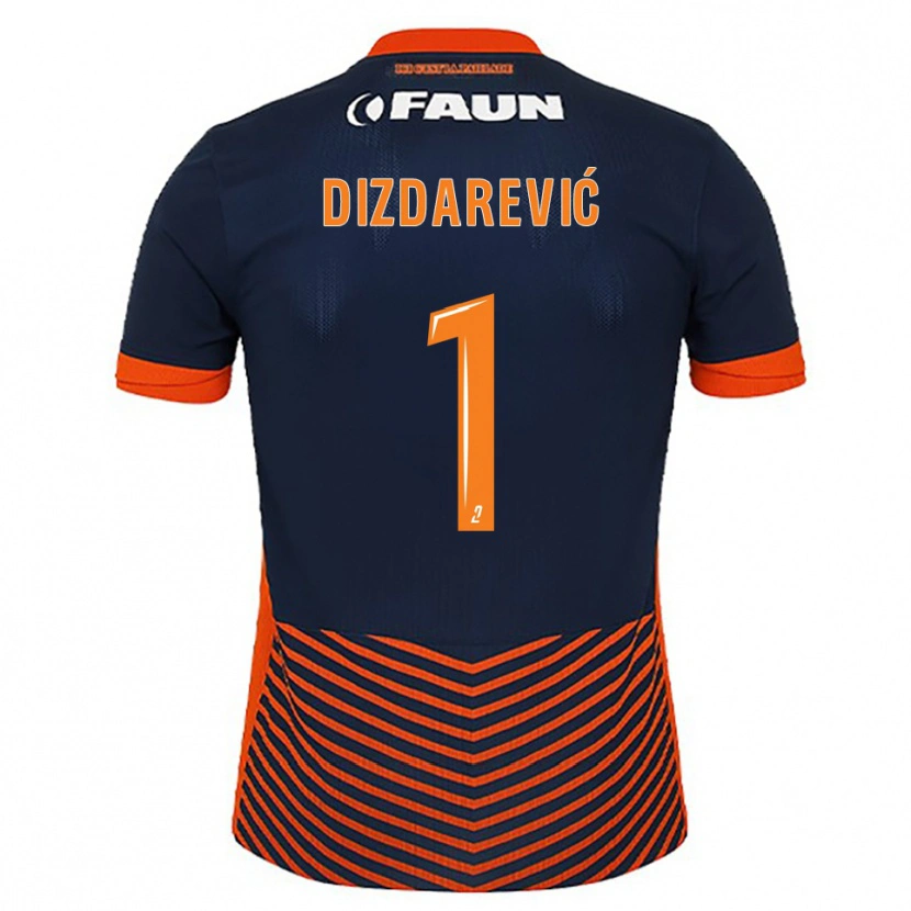 Danxen Kinderen Belmin Dizdarevic #1 Middernachtblauw Oranje Thuisshirt Thuistenue 2025/26 T-Shirt België