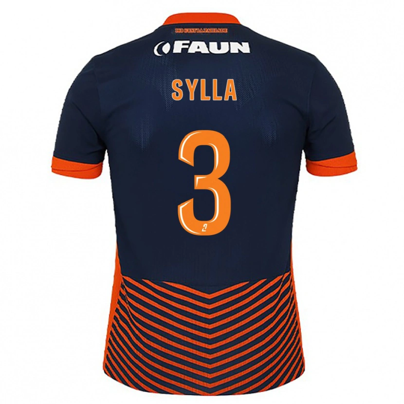 Danxen Kinderen Issiaga Sylla #3 Middernachtblauw Oranje Thuisshirt Thuistenue 2025/26 T-Shirt België