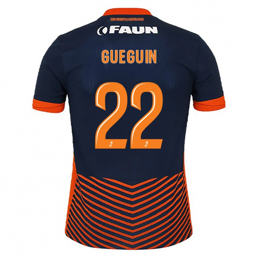 Danxen Kinderen Axel Guéguin #22 Middernachtblauw Oranje Thuisshirt Thuistenue 2025/26 T-Shirt België