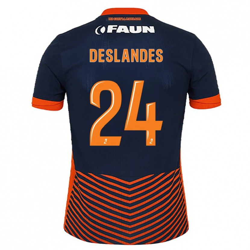 Danxen Kinderen Océane Deslandes #24 Middernachtblauw Oranje Thuisshirt Thuistenue 2025/26 T-Shirt België